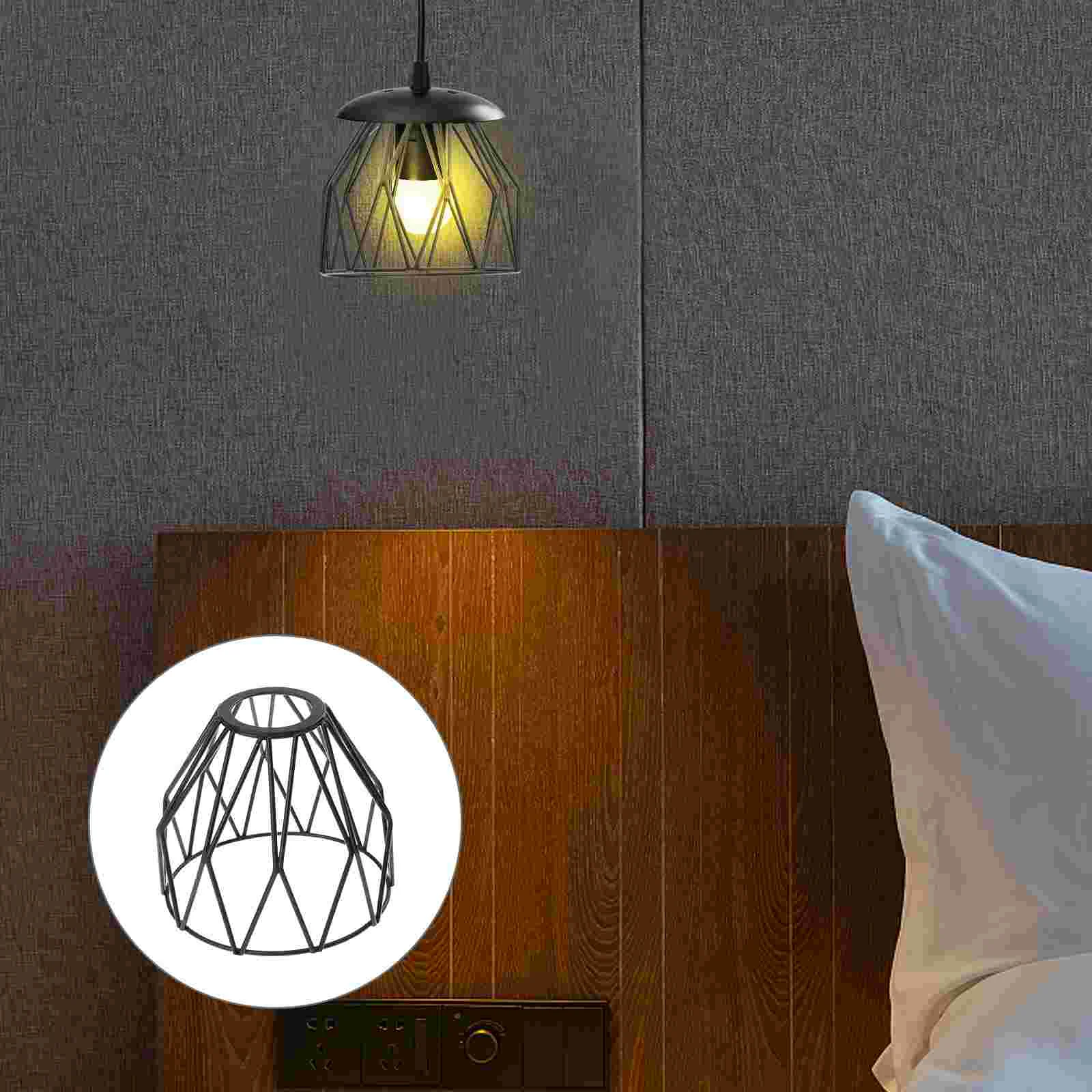 

Lamp Shade Light Cage Metal Bulb Guard Wire Iron Vintage Ceiling Cover Shades Cages Hanging Decorative Covers Lighting