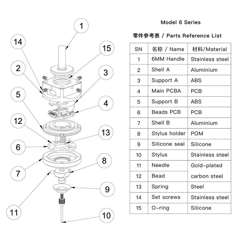 Обработка на станке с ЧПУ новейший V6 анти-рулон 3D сенсорный зонд Обнаружение
