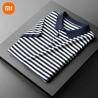 new xiaomi knitted striped polo shirt mens moisture absorbing breathable lapel summer short sleeved skin friendly t shirt