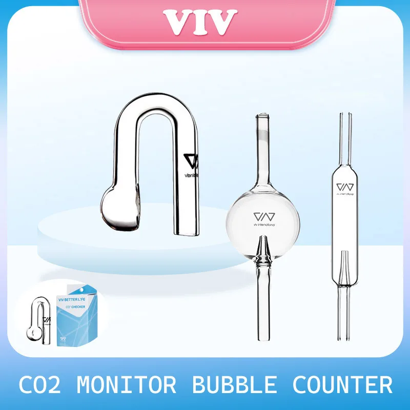 

VIV CO2 Monitor Crystal Glass Hang On Concentration Checker Lily Bubble Counter Fish Plant Tanks Aquarium ADA Style Indicator