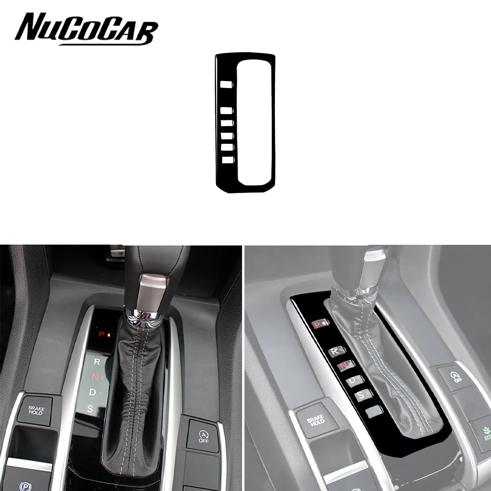 

Для Honda 10th Civic 2016-2019 пианино черная консоль переключение передач Панель кнопки рамка Автомобильный интерьер аксессуары декоративные наклейки