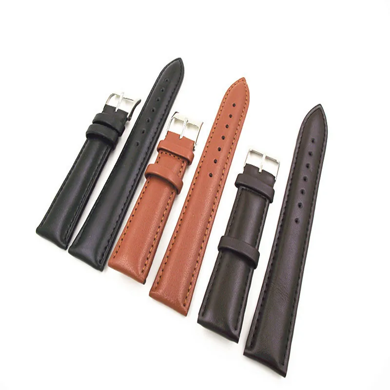Wholesale High Quality 50PCS/Lot 20MM Genuine Leather Watch Band Watch Strap Watch Parts-Black ,Brown,Coffee Color-0201108