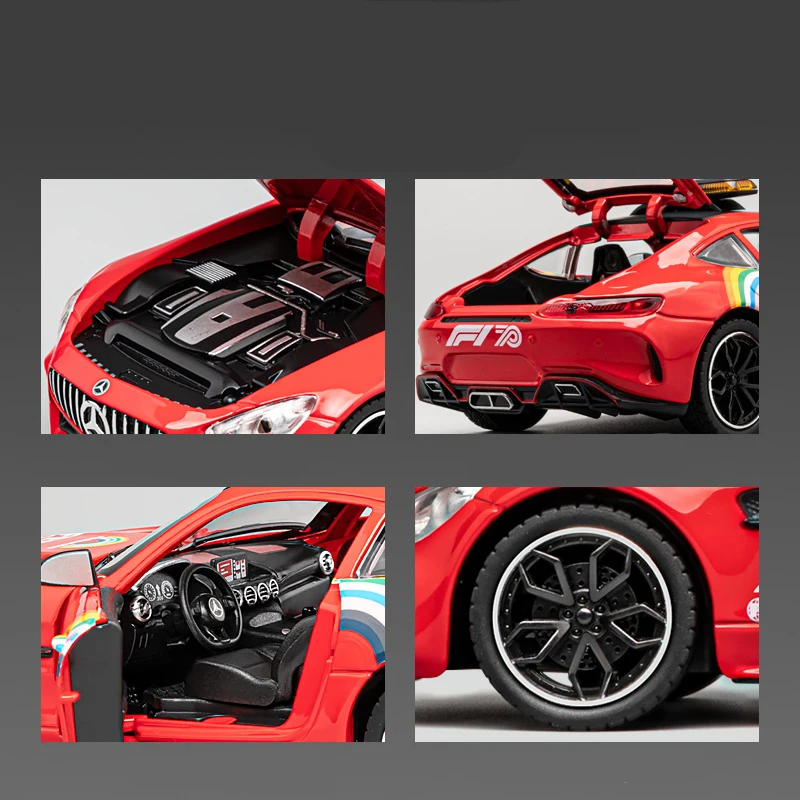 1:24 Ben z GTR спортивный автомобиль живопись сафари металлический подарок премиум