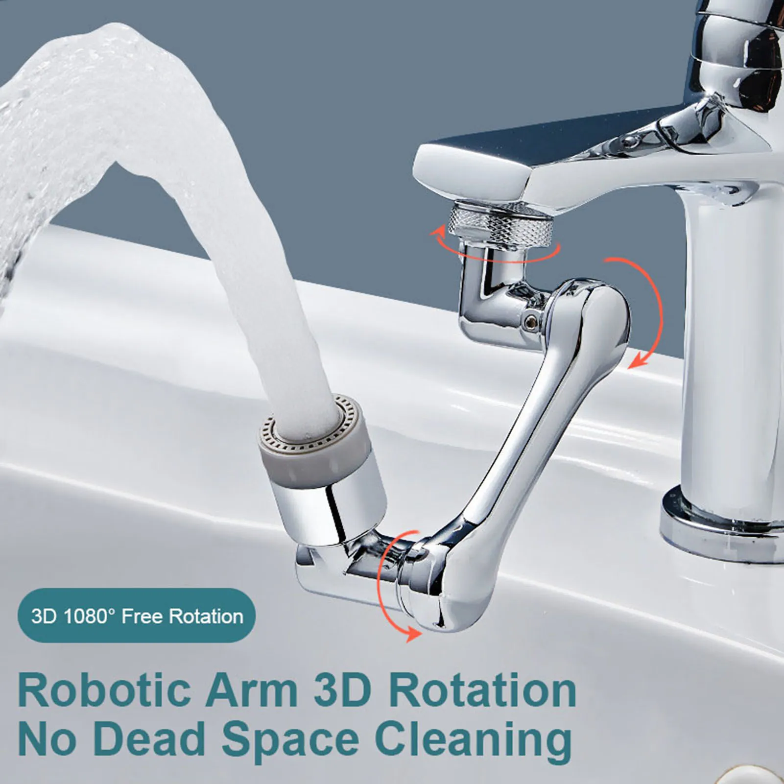 

1080 Degree Rotatable Faucet Anti-splash Aerator Bathroom Tap Water Saving Faucet Sprayer Kitchen Tap Nozzle Extender Adapter
