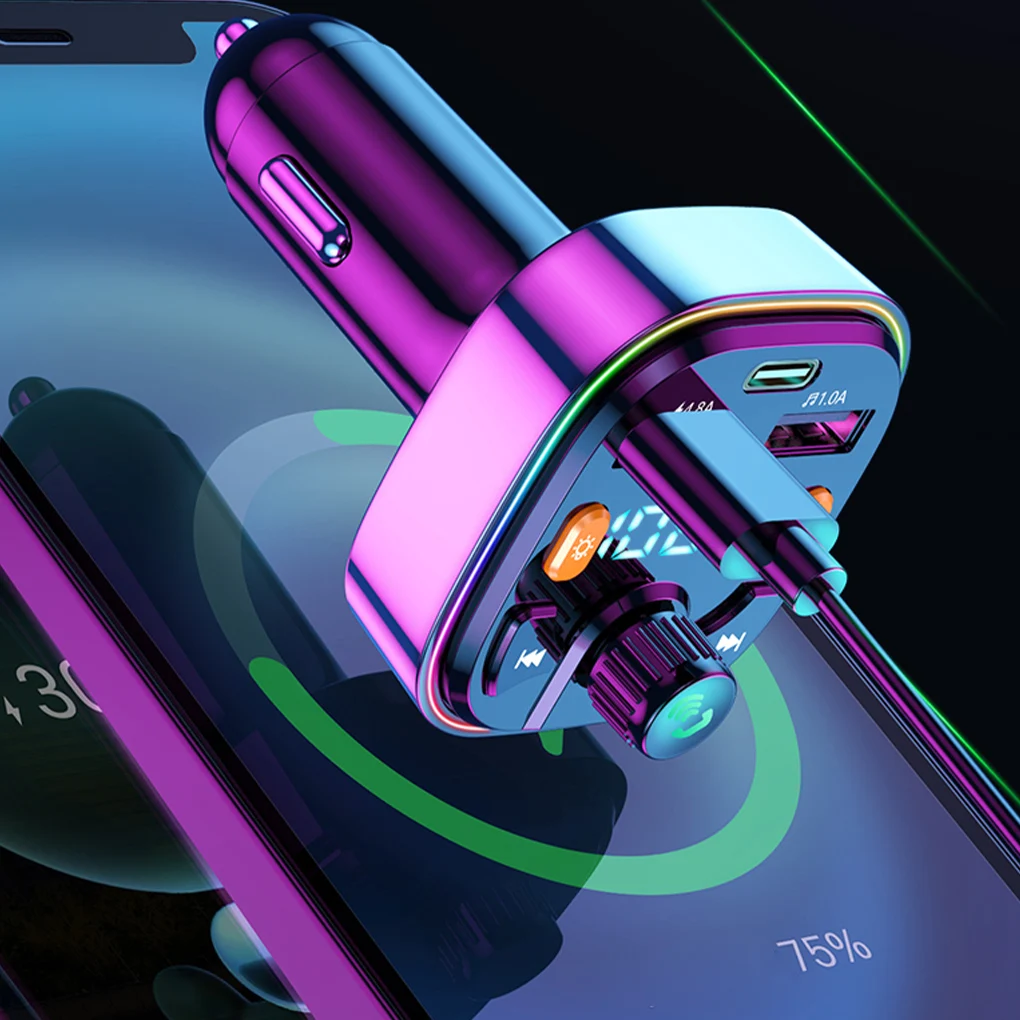 Автомобильный аудиопередатчик Q5 с двумя USB-портами адаптер радио микрофоном