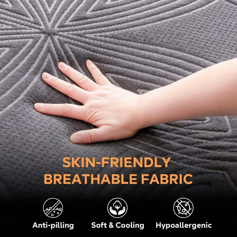 Матрас Queen средней жесткости 10-дюймовый матрас из пены с эффектом памяти в