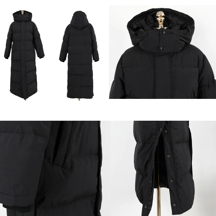 Winter Hooded Cotton Padded Long Knee Coat Women Warm Thick Parkas Casual Outwear Loose Overcoat Snow Wear Windbreaker Jacket