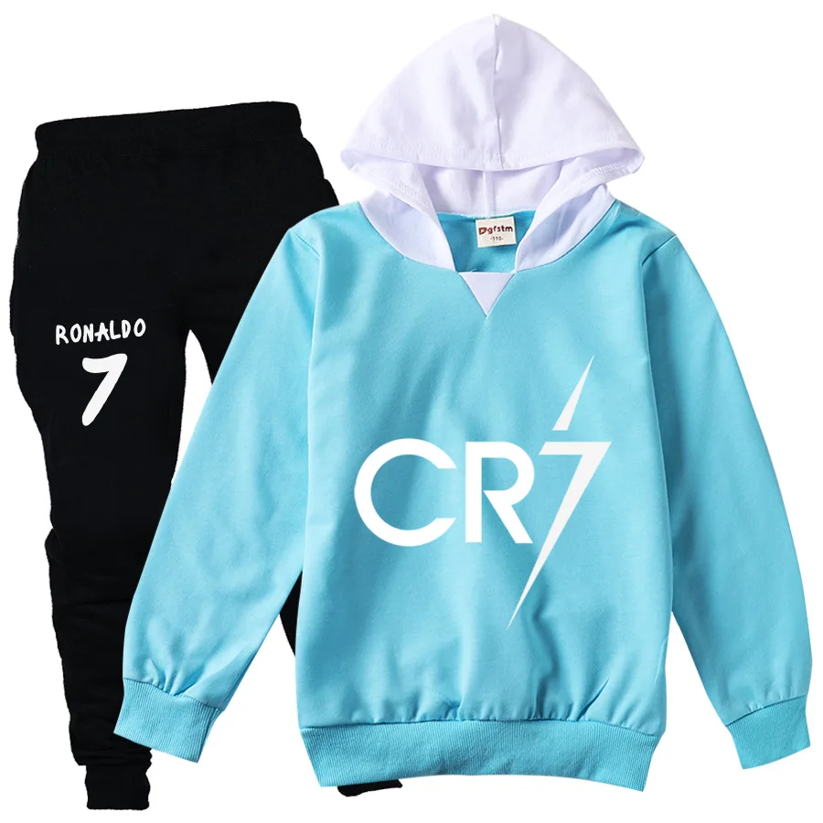 Комплект одежды для мальчиков и девочек CR7 кофта с капюшоном штаны комплект
