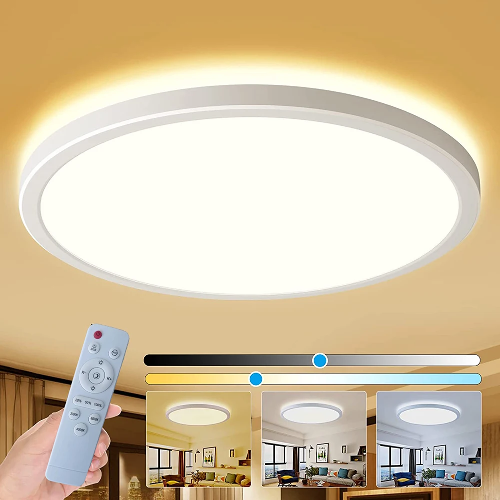 

Ультратонкий потолочный светильник, лампа с защитой глаз и дистанционным управлением, для спальни, гостиной