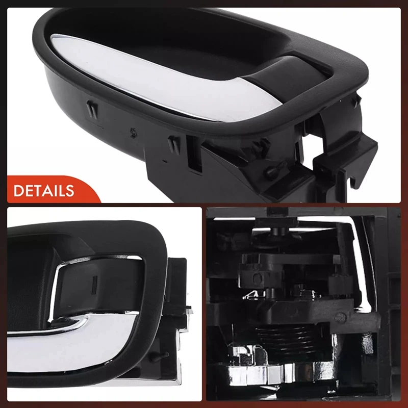 1Pair Interior Door Handle Pull Chrome+Black For Toyota Yaris RS 2007-2010 69205-0D160-B0 69206-0D160-B0 6920652130