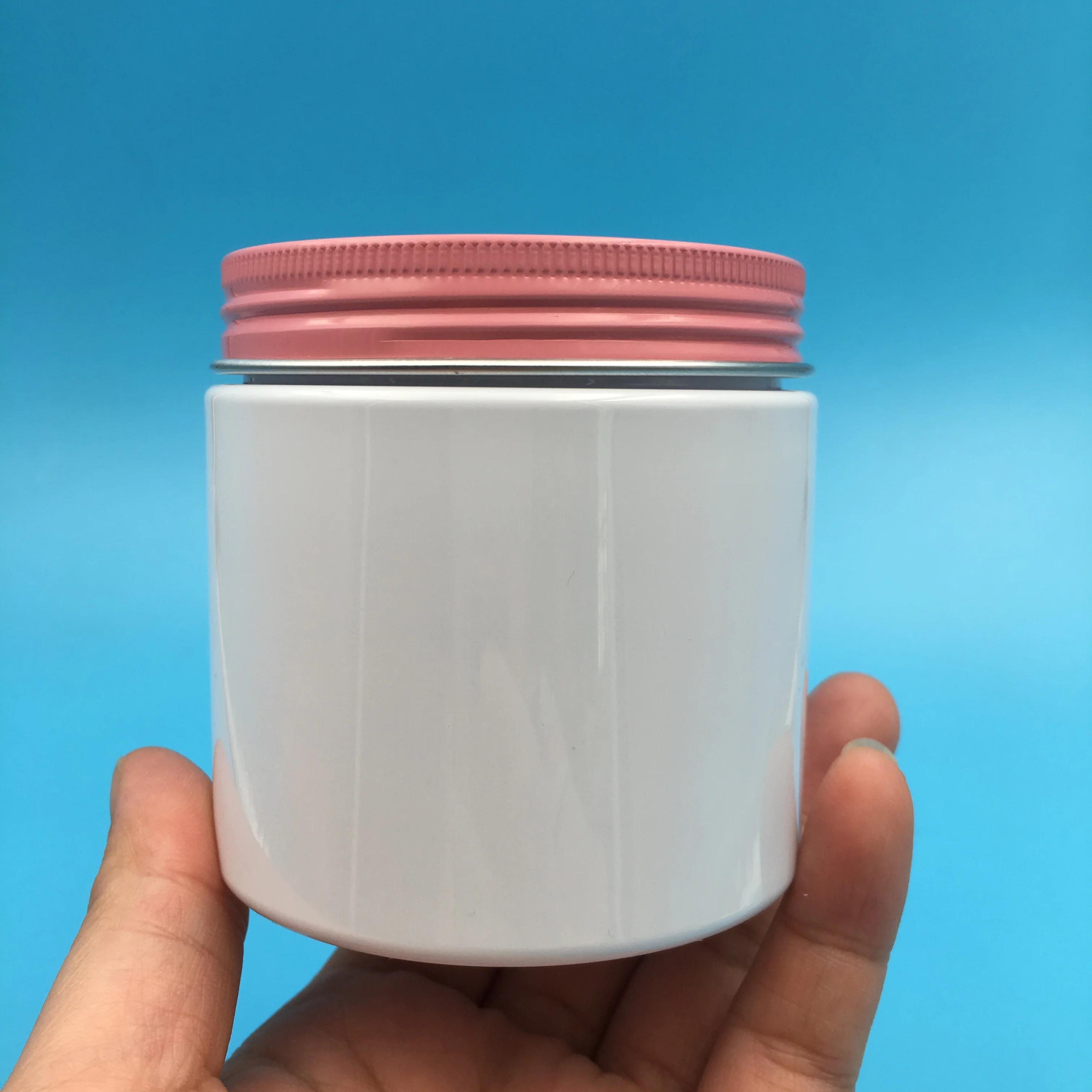 Pink Aluminum Lid White Plastic Bottle Cute Candy Packaging Container Pure White PET Cream Jar Cookie Bank 30 Free Shipping images - 6