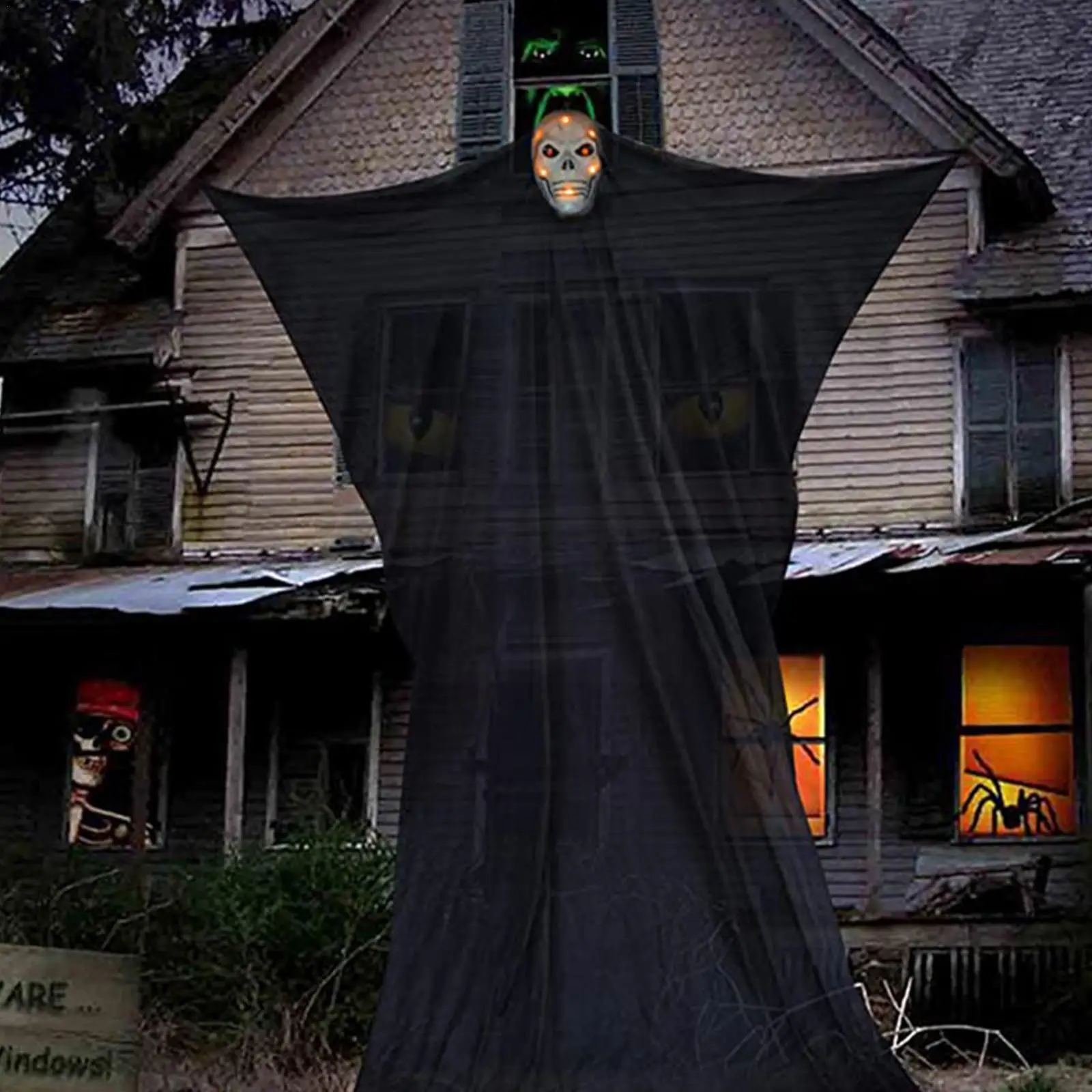 

Подвесные Украшения для Хэллоуина с голосовой активацией, Череп, дом с привидениями, реквизит, декор для улицы, дома, бара, помещения, вечери...