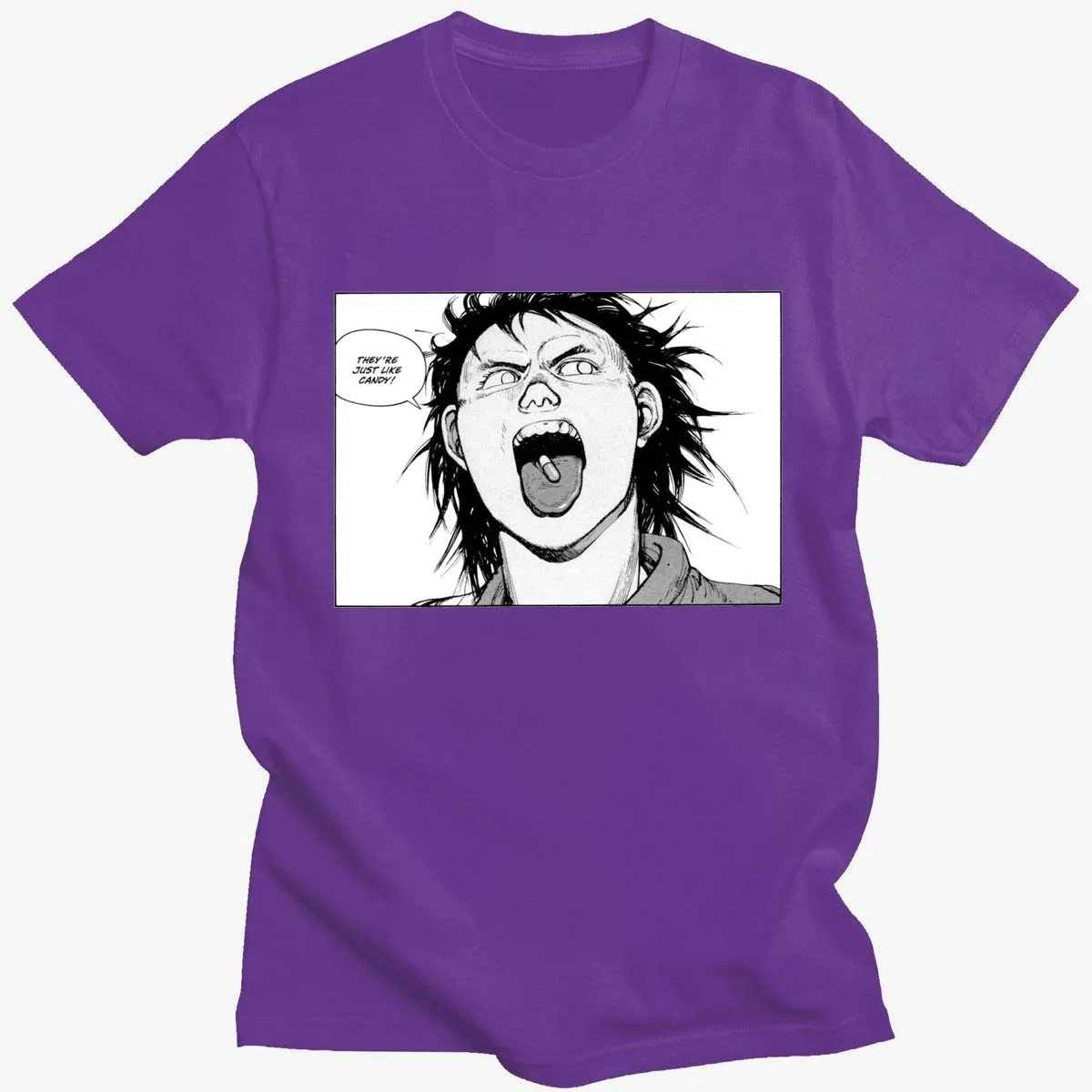 Забавная футболка Akira Мужская модная из чистого хлопка с рисунком манги женской