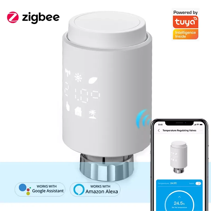 

Привод радиатора ZigBee, термостатический клапан радиатора, программируемый смарт-термостат, работает со шлюзом ZigBee