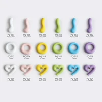 20pcs multi shape 6colors alloy nail art decorations irregular heart curved bar round nail charms diy candy color nail accessory