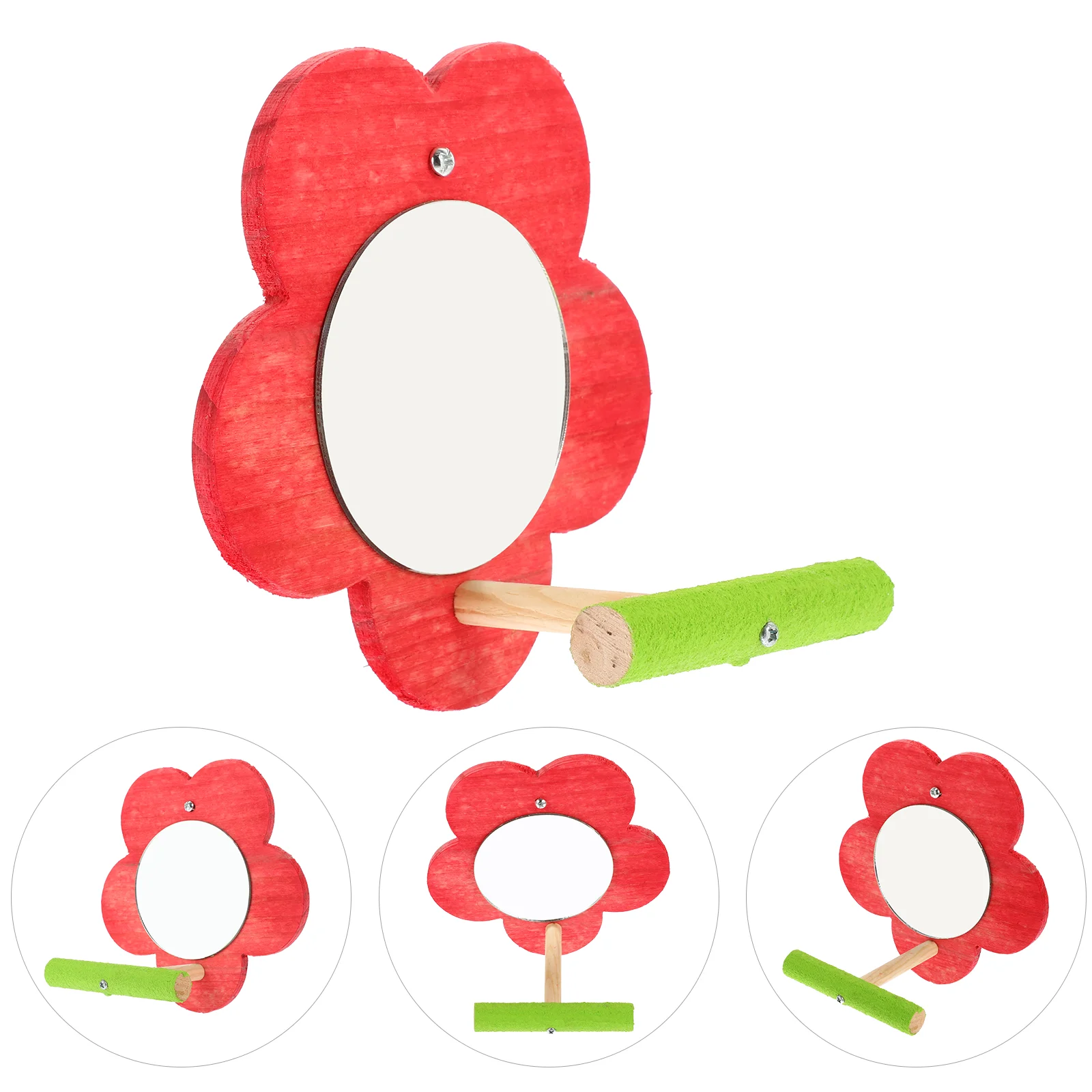 

Parrot Supplies Bird Mirror Perch Stand Toy Toys Self Enjoy Parakeet Cage Mirrors
