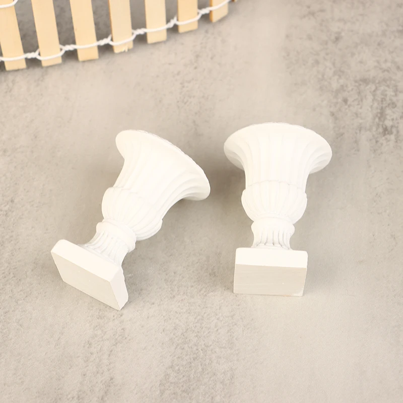 1 пара Миниатюрный белый цветочный горшок для кукольного домика в масштабе 1:12