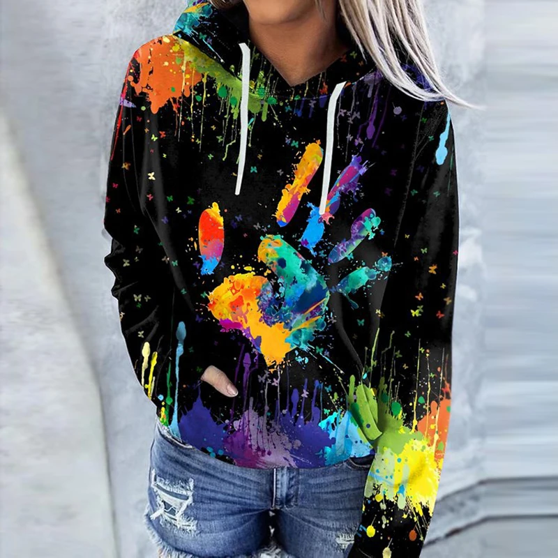 

Lslaica Sweatshirts Women Designer Free Shipping 3D Digital Print Long Sleeve Lightweight Hoodies Casual Woman Clothes Pullover