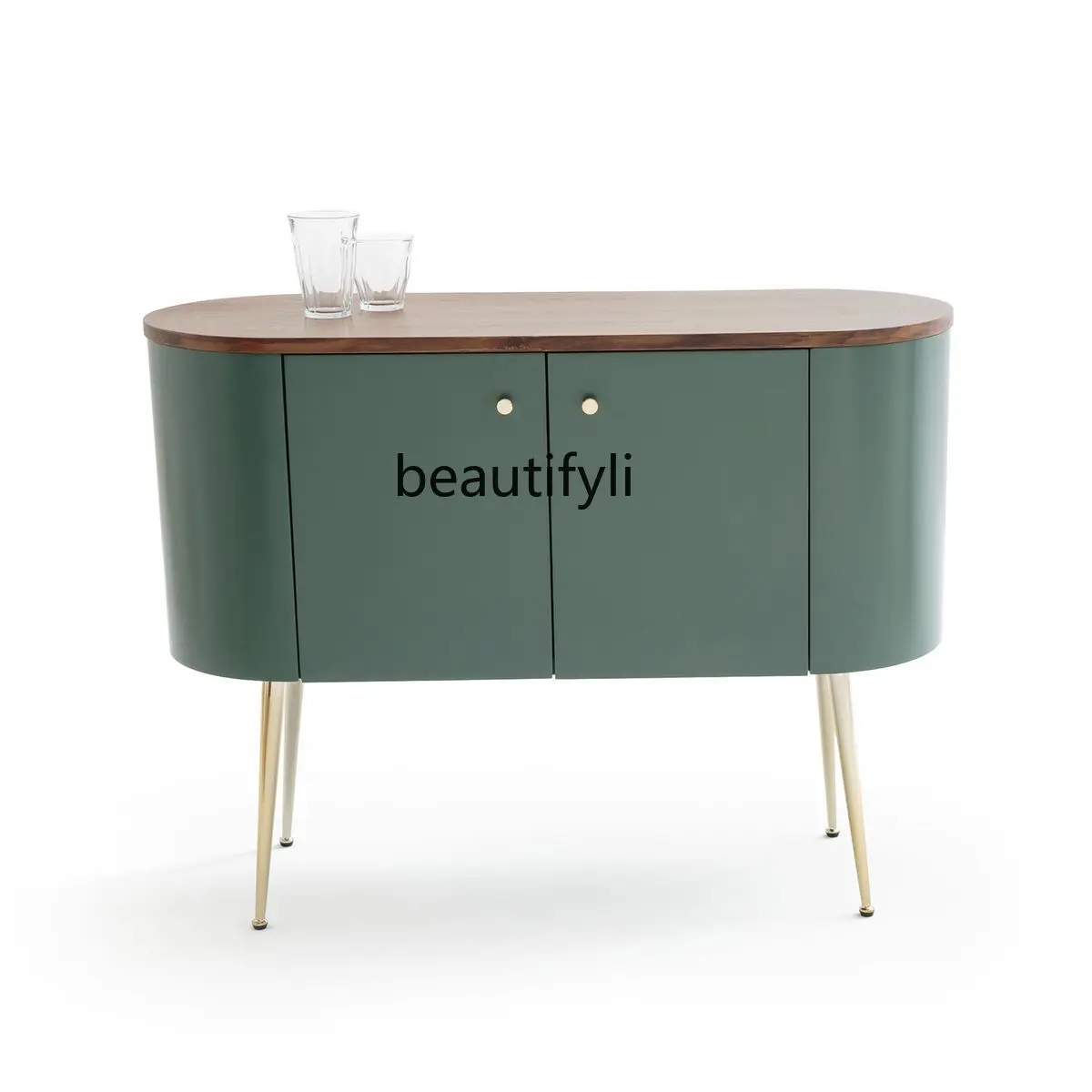 

yj Nordic Modern Entry Lux Style Console Tables Gold Stainless Steel Sideboard Cabinet Living Room Matte Paint Curio Cabinet