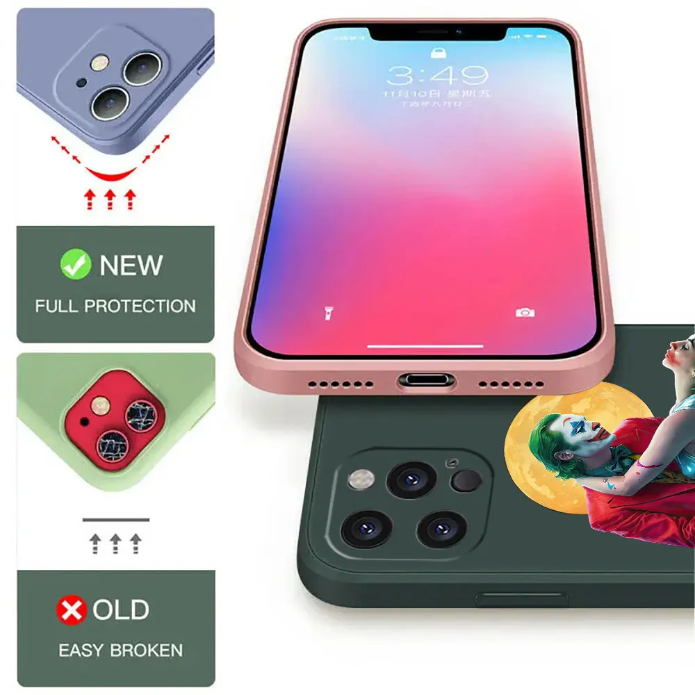 Чехол Couple J-Jokers C-Clown для iPhone 16 Pro Max 15 14 13 12 11 Plus Mini Phone Case Liquid Cover Fundas