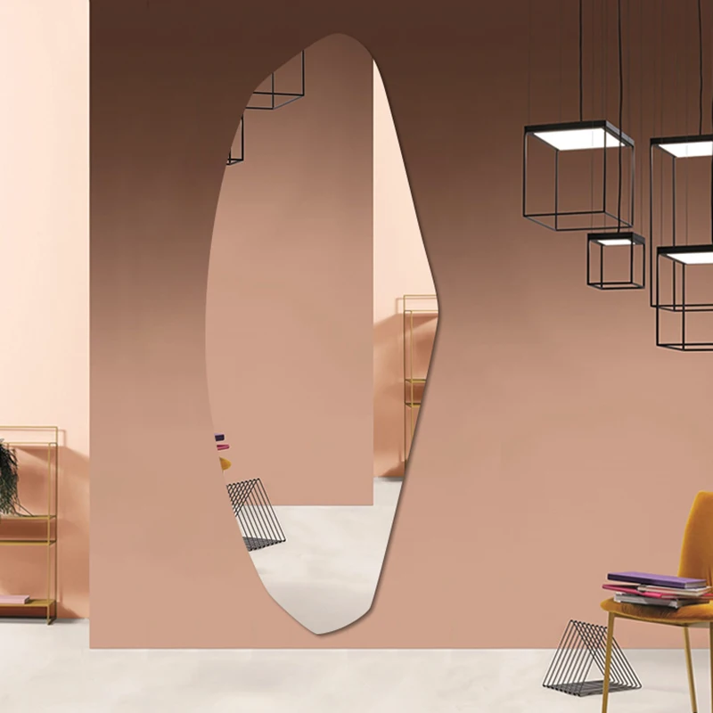 Неправильное висячее зеркало настенное искусство ванная комната макияж бесплатная доставка современный дизайн свет полный зеркала светодиодный спигель домашний декор.