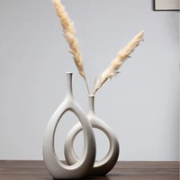 nordic creative fashion white ceramic vase modern minimalist dining table living room decoration home decoration dry vase