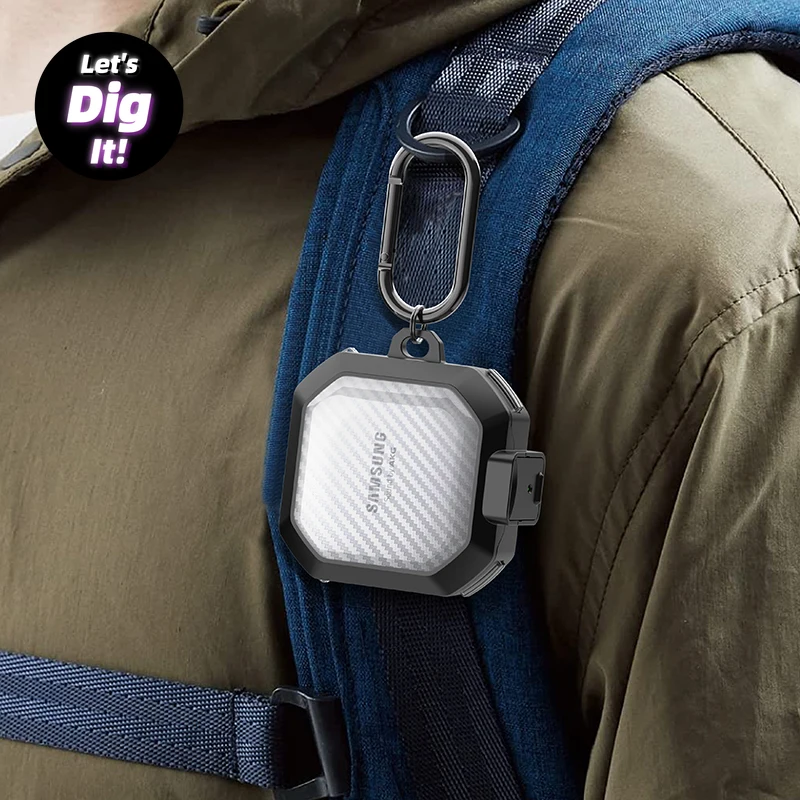 Прозрачный чехол для наушников из углеродного волокна с замком Samsung Galaxy Buds Pro