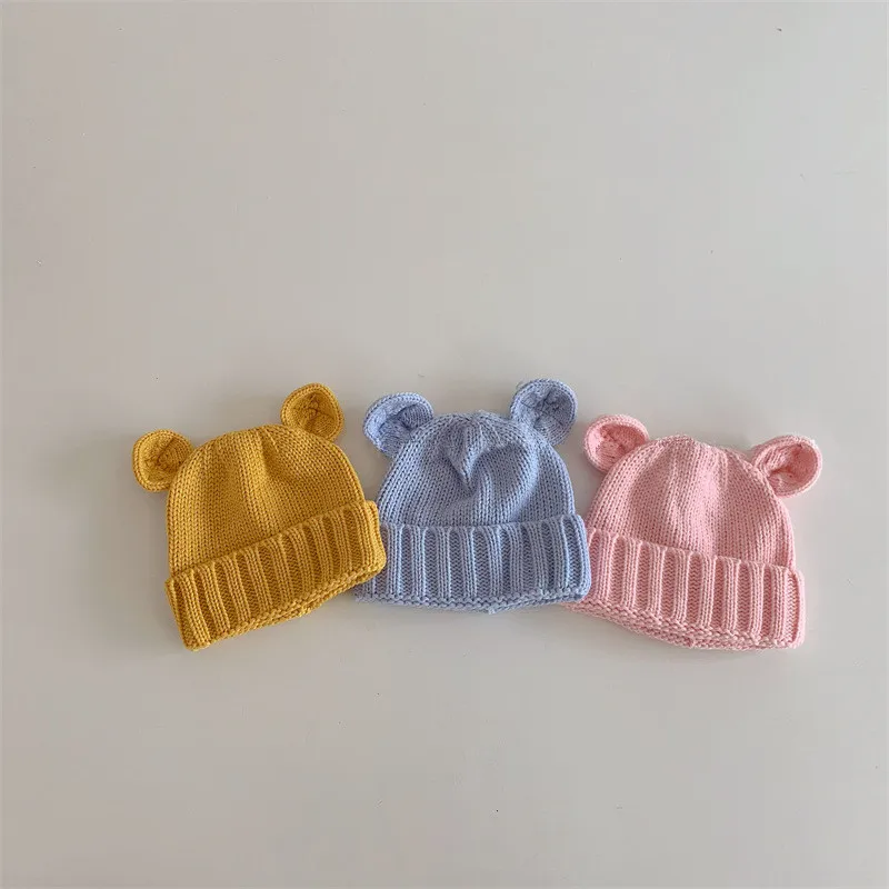 

Warm Newborn Baby Beanie Fashion Kawaii Cartoon Bear Bunny Ear Hat for Toddler Boy Girl Autumn Winter Crochet Bonnet Warm Cap
