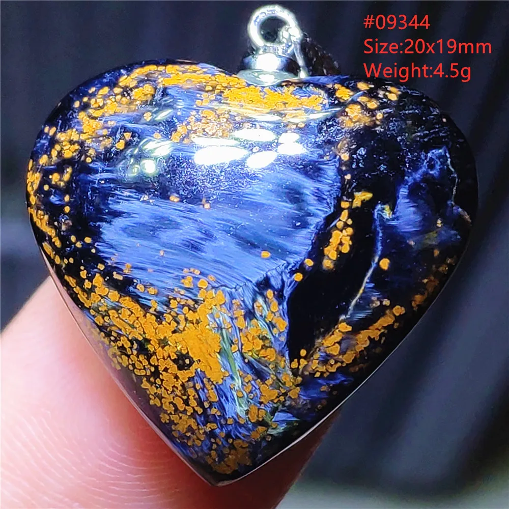 

Natural Blue Pietersite Chatoyant Pendant Necklace Women Yellow Pietersite Heart Love Jewelry Namibia Cat Eye AAAAAA