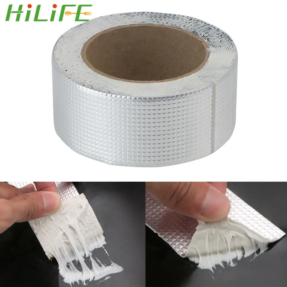 

HILIFE Waterproof Duct Tape Thicken Super Repair Crack Thicken Butyl Tape Aluminum Foil Adhesive Tape Home Renovation Tools 5M