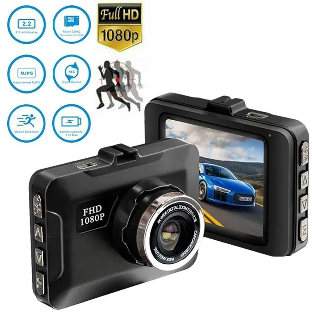 

1080P HD Автомобильный видеорегистратор с функцией ночного видения 90 градусов широкоугольный видеорегистратор, видеоплеер, зеркало заднего в...