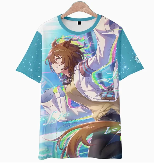 Футболка с аниме Umamusume: Pretty Derby тамамо крест Агнесс Тахион коротким рукавом Летний