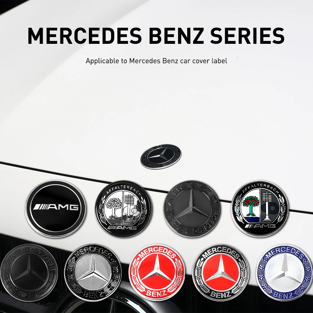 Фото Декоративная наклейка на передний капот для автомобилей Mercedes-Benz AMG A, B, C, D-класса (W447, W204, W205, CLA, CLK, W221, W222) – аксессуары для стайлинга авто №2