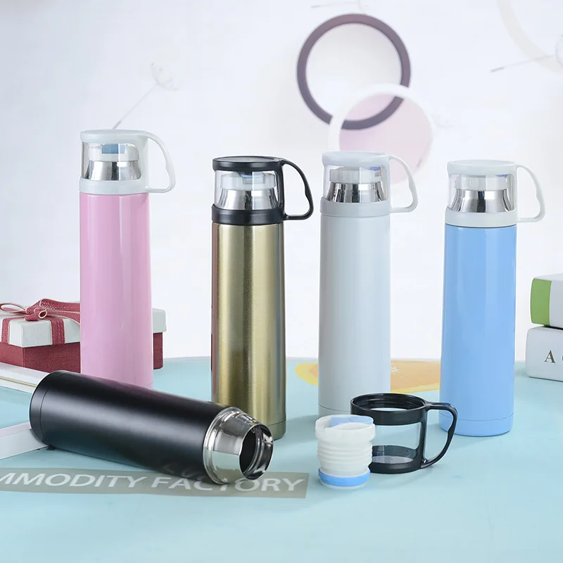 

500ML 304 Stainless Steel Insulated Cup for Male and Female Student Couples with Stamped Advertising Logo Gift Water Bottle