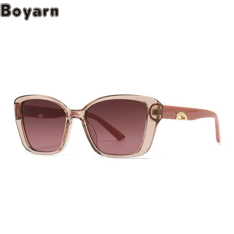 

Boyarn New UV400 Shades Metal Inlaid Square Sunglasses, Fashion Street Photography, Modern Charming Retro Sunglasses