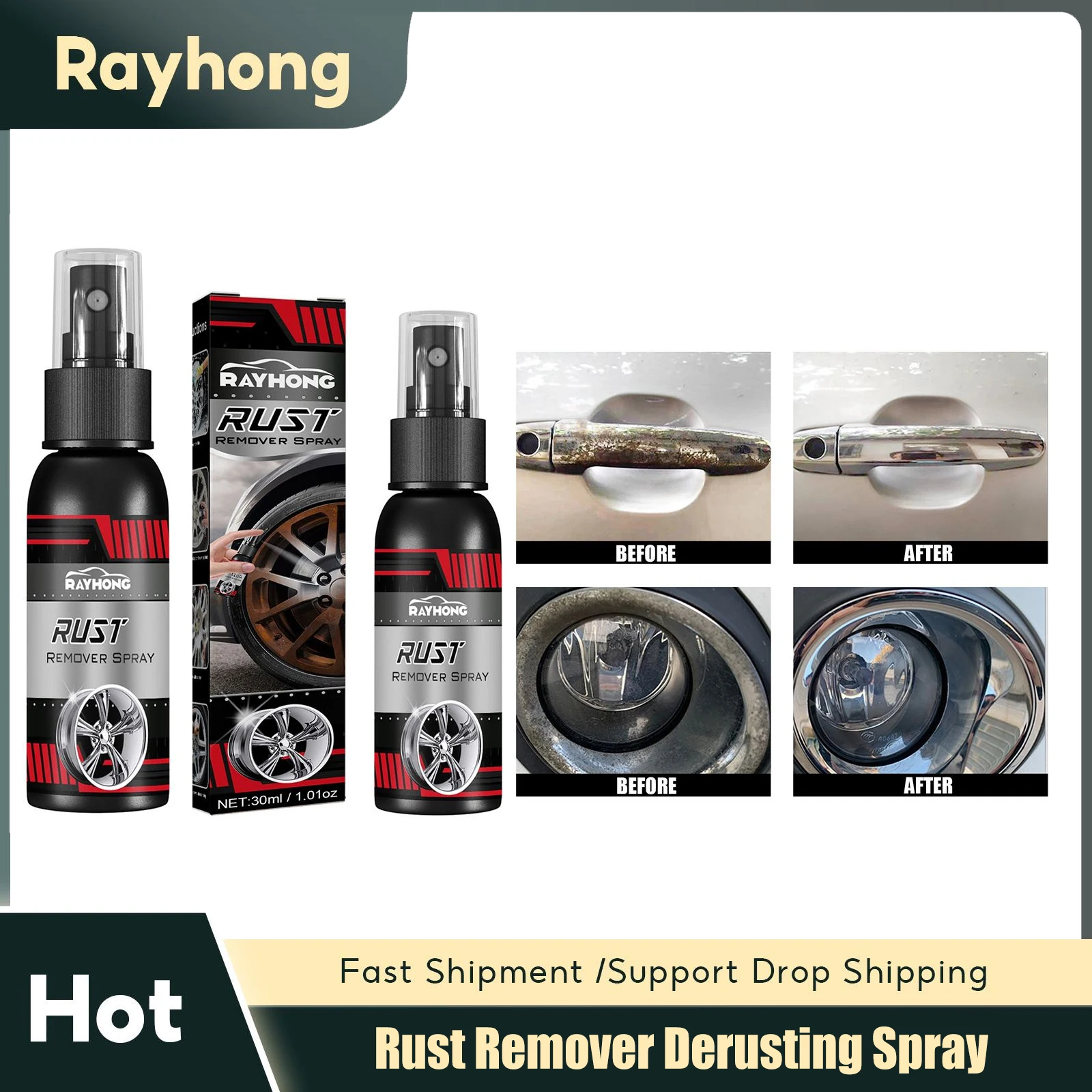 

Rust Remover Derusting Spray MultiPurpose Cleaning Metal Chrome Paint Clean Anti Rust Lubricant for Car Maintenance Accessory