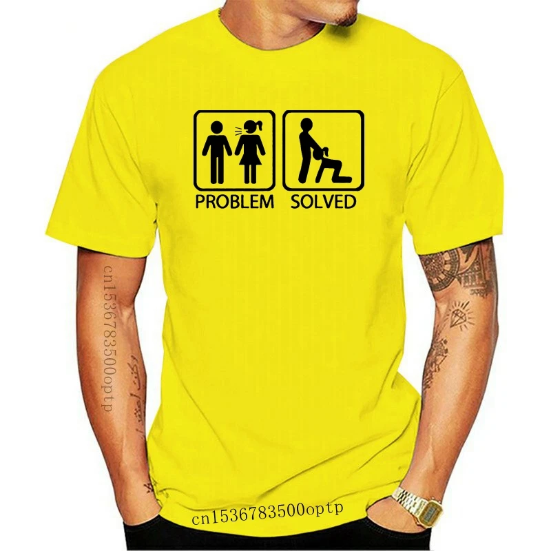 

Camiseta clásica para hombre y mujer, camisa divertida con resolución de problemas, novedad