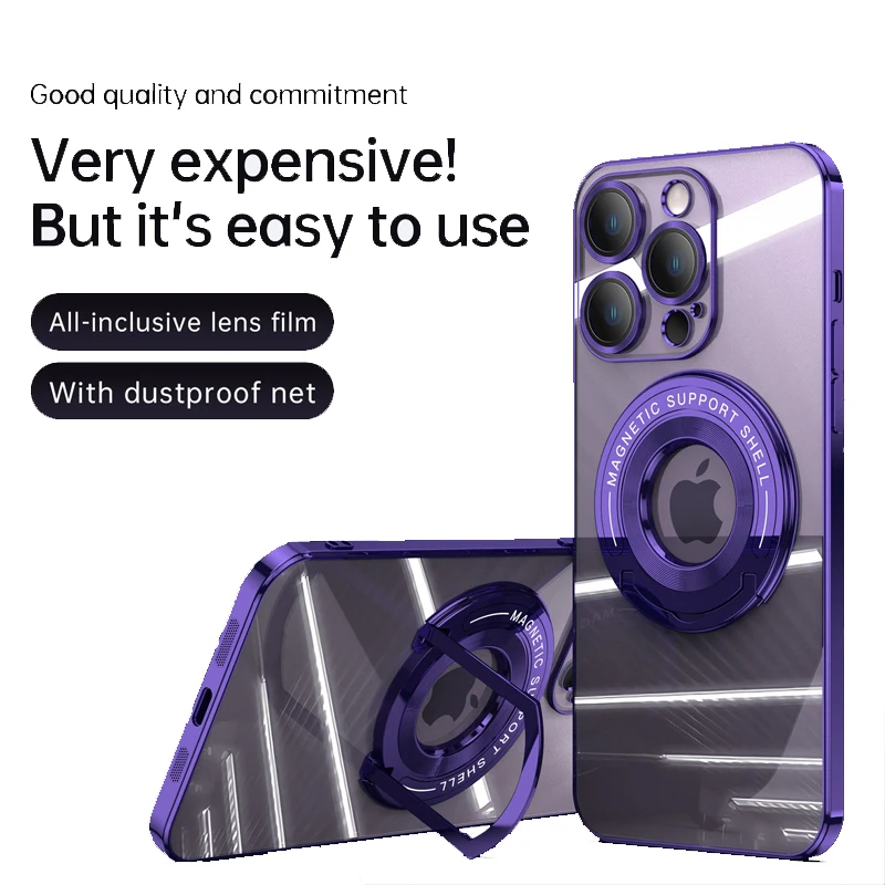 

Luxury Plating Clear Magnetic For Magsafe Wireless Charge Phone Case For iPhone 13 11 12 14 Pro Max Plus Soft Silicone Cover