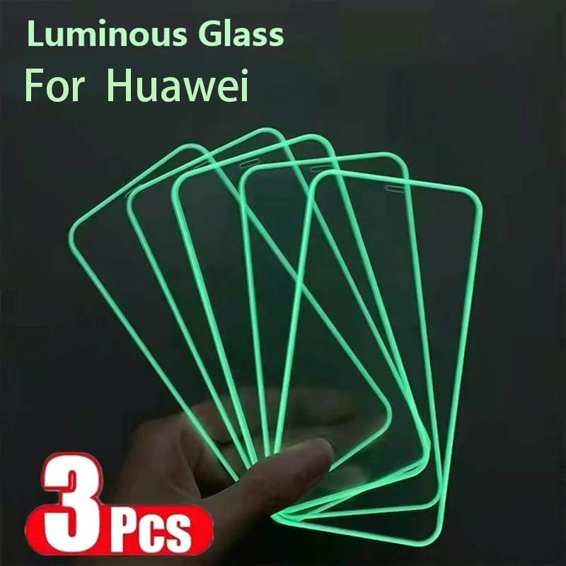 

Светящееся закаленное стекло 3 шт. для Huawei P40 P30 Pro Honor 8X 9X 10 20 30 Pro Mate 20 30 Nova3, стеклянная Защитная пленка для экрана