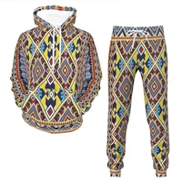 2022 autumn menwomen african culture printed outfits hoodies and pants classic ethnic tribal style sweater casual tracksuit