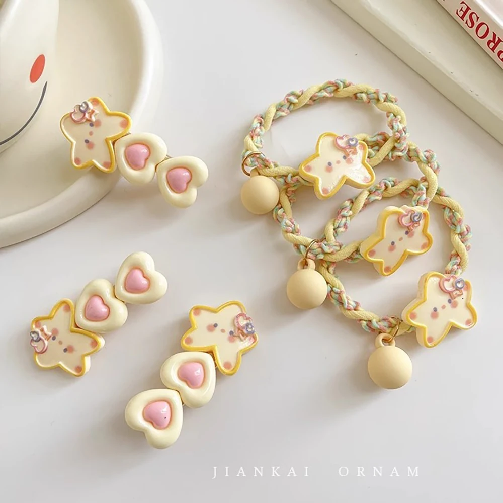 Новая Стильная универсальная Милая Желтая Женская челка со звездами для лба