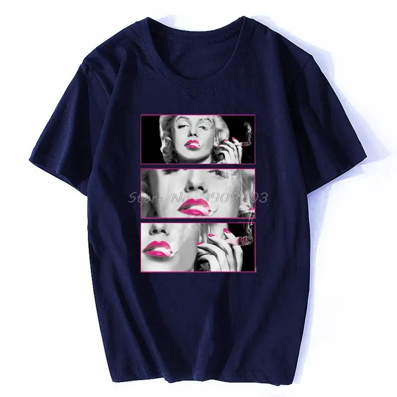 Пикантная популярная мужская футболка Мэрилин Монро с розовыми губами и