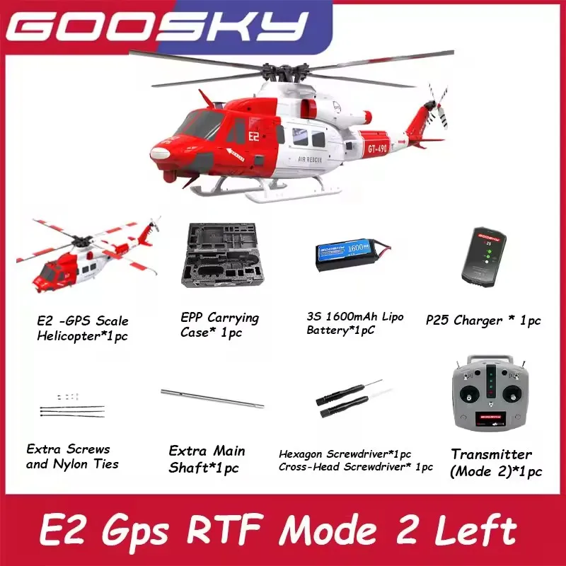 Новый Goosky E2 Gps 135 Радиоуправляемый вертолет с двойным бесщеточным двигателем Tof Система управления полетом BnfRtf Вертолет с дистанционным управлением Игрушка в подарок (art.: 3920ce879f37c) - 3920ce879f37c