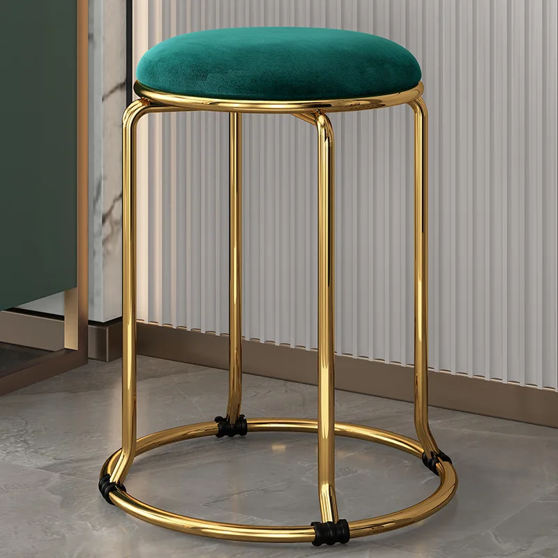 Designer Velvet Bar Chair Kitchen Lounge Salon Table Armchair Round Stool Chair Vanity Kitchen Style Banqueta Furniture ZXF