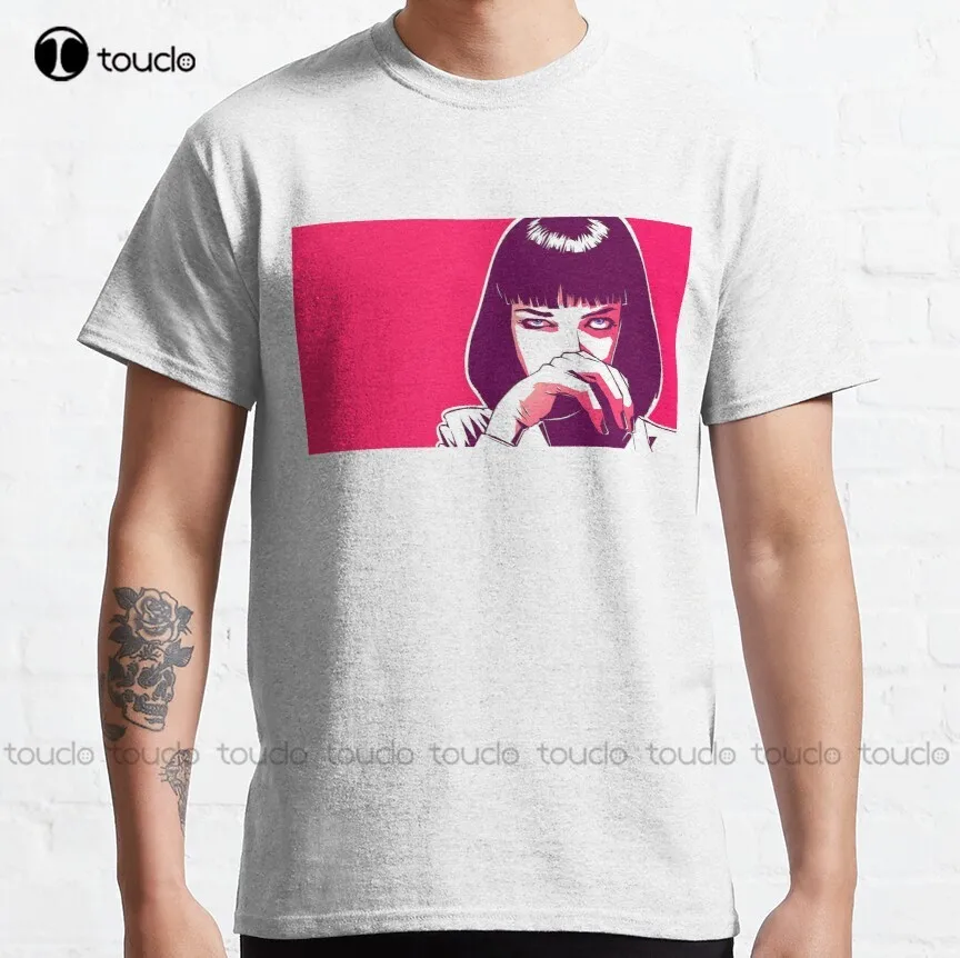 

Mia Wallace Pulp Fiction Classic T-Shirt Beach Shirt Custom Aldult Teen Unisex Digital Printing Tee Shirt Fashion Funny Xs-5Xl