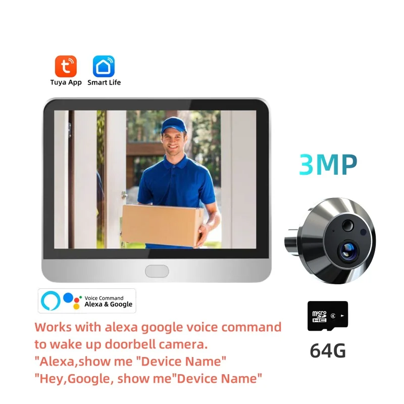 

Умный видеоглазок Tuya 3MP