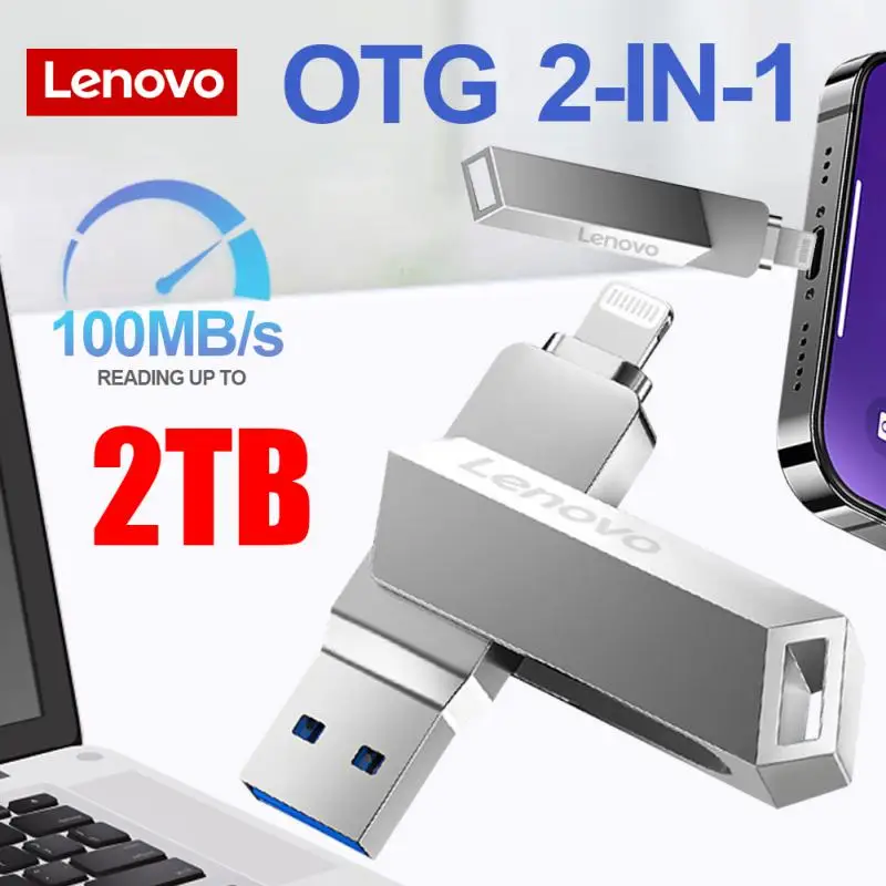 Lenovo флэш-накопитель USB 3 0 OTG для Iphone ipad Android 128 ГБ