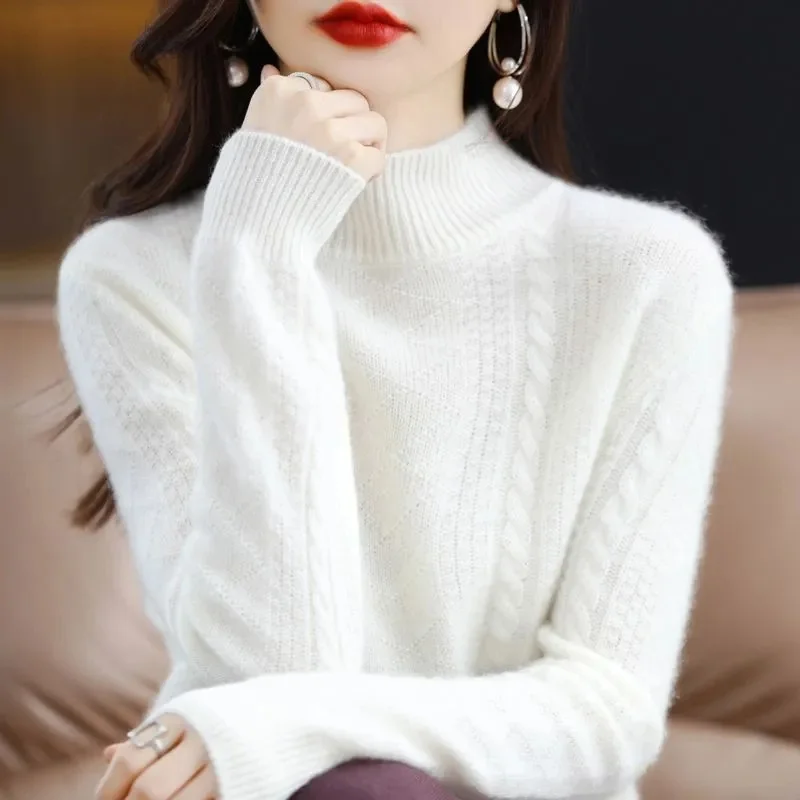 

Women Turtleneck Winter Sweater Women Long Sleeve Knitted Sweaters Pullovers Female Jumper Bottoming Shirts Tricot Tops