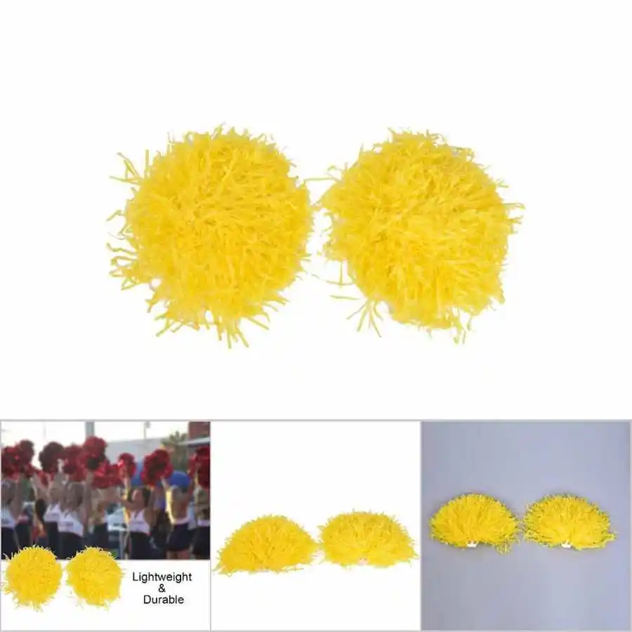 1 пара профессиональные желтые помпоны для болельщиков |