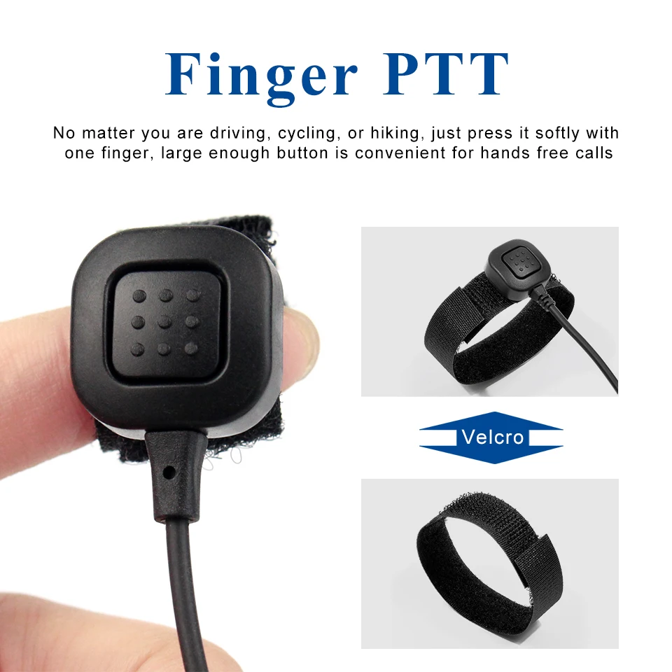 Throat Mic Walkie-Talkie Headset Transceiver Covert Tube Finger PTT Earpiece For Kenwood Baofeng UV 5R UV 82 RT622 RB618
